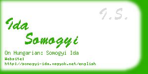 ida somogyi business card